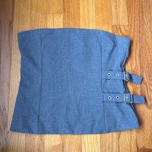 Stylish Gray Women's Corset with Buckle Detail